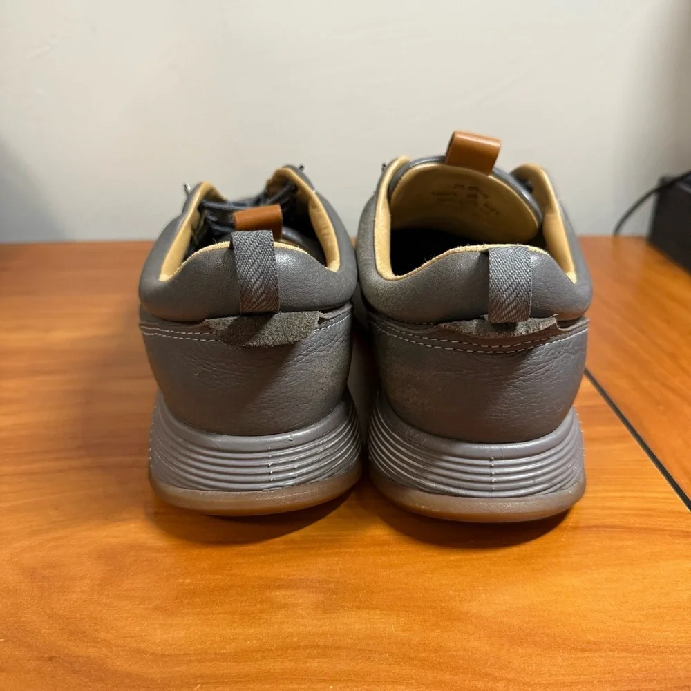 Johnston & Murphy Kinnon Perforated Jogger Grey Full Grain Sneaker Shoe Casual 9